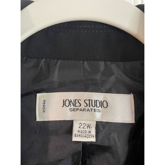 Jones Studio Womens Black Blazer Jacket 22W Button-Front Polyester Fully Lined - Picture 7 of 14